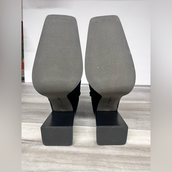 Sam Edelman Ivette Block Heel Boots Womens 10 Black Ankle Sleek Cute Sexy - Picture 5 of 8